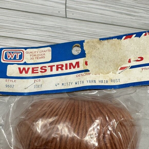 Westrim Crafts Mitzy Doll Head and Hands with Yarn Hair Rust #9603 6 In - Picture 4 of 5